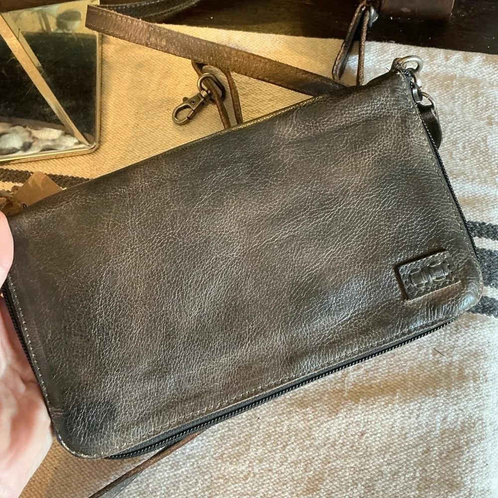 NWT Bed Stu TEMPLETON II Black Gray Rustic Crossbody Wallet Clutch Retail $185 - Picture 4 of 16